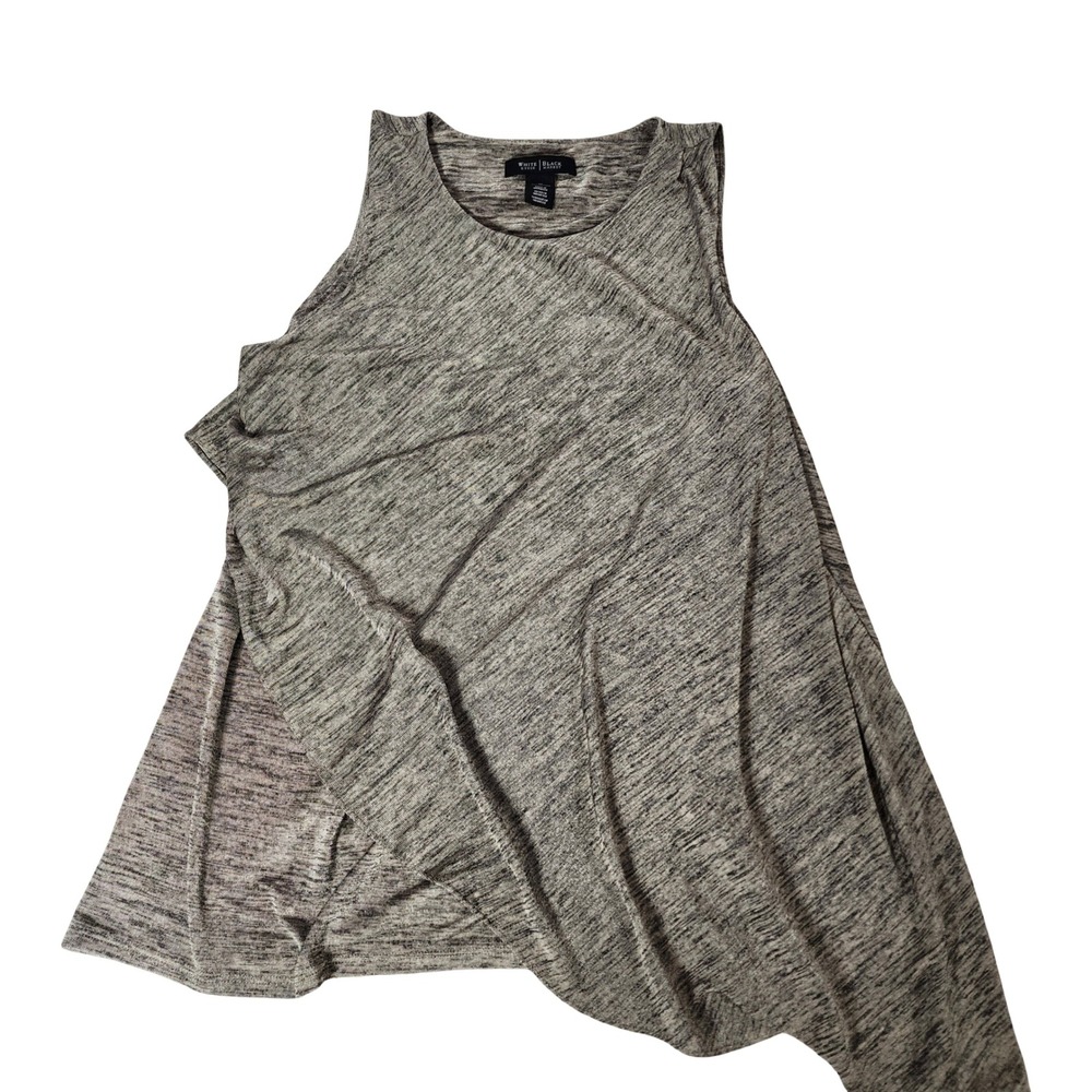 White House Black Market Grey Space Dye Layered Asymmetrical Tank Top Womens M